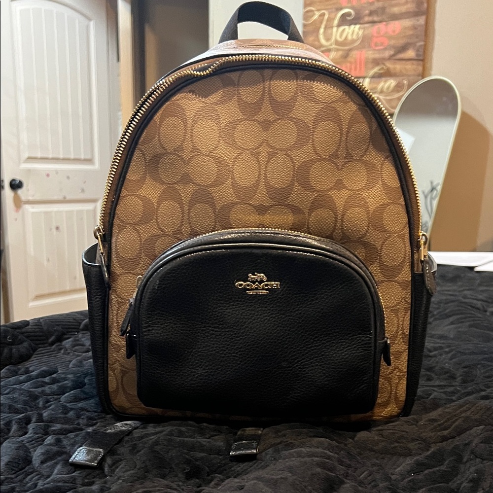 Coach Signature Brown and Black Men's Backpack